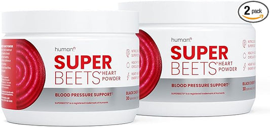 HumanN SuperBeets Beet Root Powder - Non-GMO Beetroot Superfood - Nitric Oxide Supplement for Heart Health, Circulation & Blood Pressure Support - Black Cherry, 60 Servings