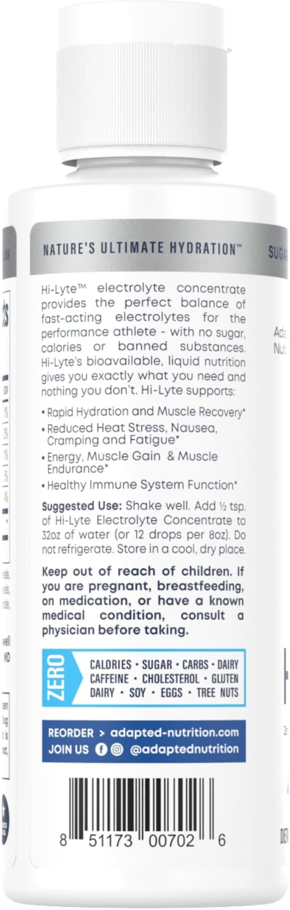 Hi-Lyte Sugar Free Electrolytes for Rapid Hydration, Fasting and Immune Support (3 Bottles, 144 Servings) | NO Calories | 20%+ More Potassium, Magnesium & Zinc