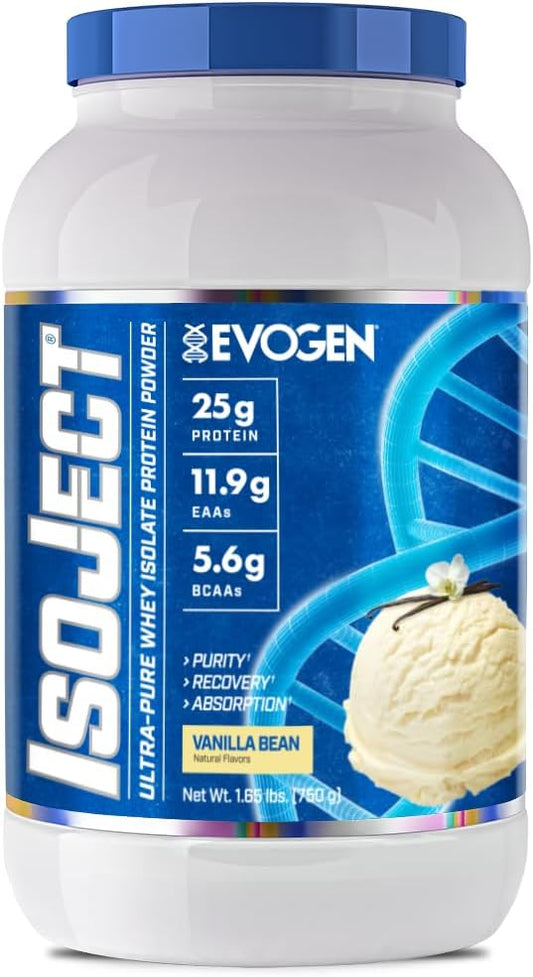 Evogen Isoject - Whey Protein Isolate | Ultra-Pure Whey Protein Powder with Ignitor Enzymes, BCAAs, and EAAs | Enhanced Absorption & Recovery | Vanilla Bean | 25 Servings