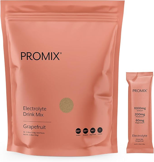 ProMix Nutrition Electrolytes Powder Hydration Packets | Himalayan Pink Salt, Magnesium, Potassium, Vitamin C | Sugar Free - 30 Count