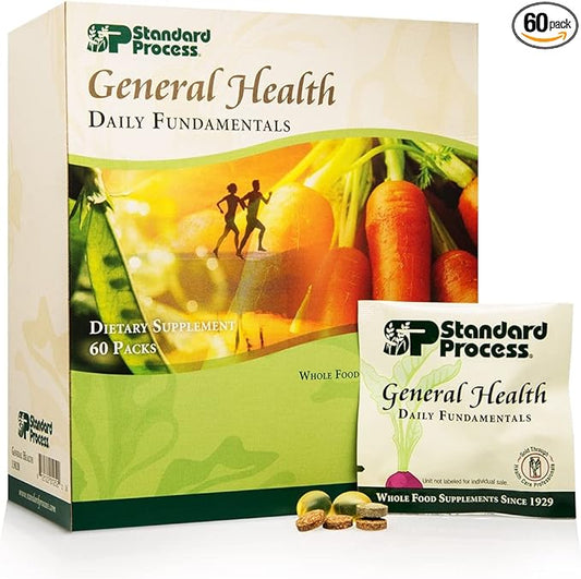 Standard Process Inc. General Health Daily Fundamentals - Maintain Optimal Health with Vitamins D, C, B12, A & B6, Zinc, Iron, Iodine, Copper, DHA, EPA - Pack of 60