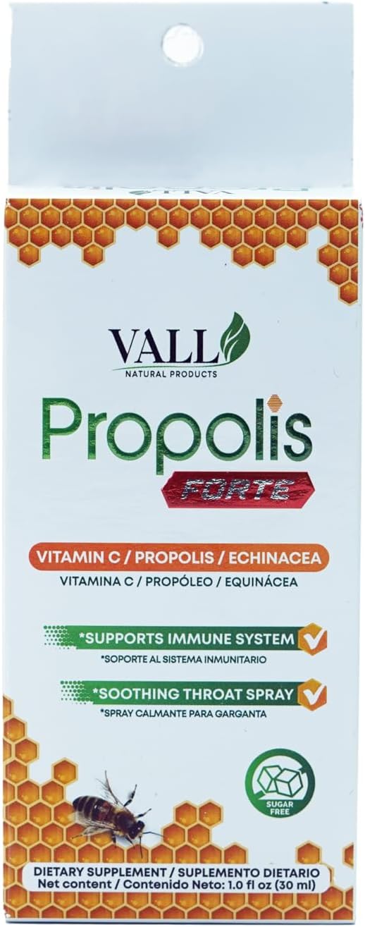 Vall-Propolis Forte - Propolis, Echinacea, and Vitamin C Oral Spray, 1 Fl Oz