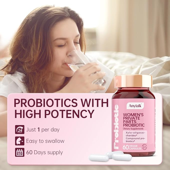 Vaginal Probiotic with Prebiotics & Lactobacillus Probiotic Blend pH Balance,Vaginal probiotics for Women Promote Healthy Vaginal Odor & Vaginal Flora, 60 Count