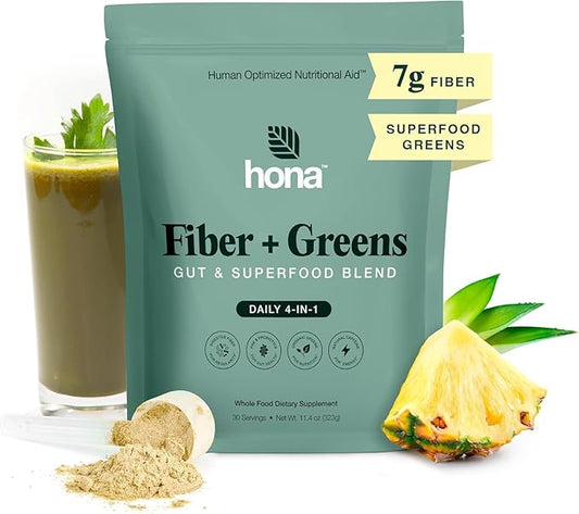 Gut & Superfood Blend, Greens Powder with Prebiotics, Probiotics, Fiber & Natural Caffeine, Gluten Free, Sugar Free, Dairy Free, Vegan Non GMO Greens Superfood Powder, 30 Srvgs