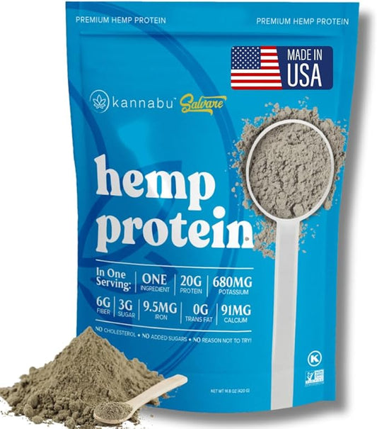 Hemp Protein Powder | 20G Plant Protein Per Serving | All Natural Fiber Iron Potassium Magnesium Omega 3 6 9 | Hemp Seeds Superfood | Vegan Gluten Free Kosher Keto (14.8 oz - Pack of 1)
