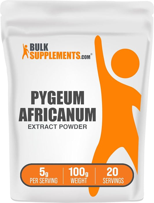 BulkSupplements.com Pygeum Africanum Extract Powder - from Pygeum Bark - Gluten Free, 5000mg per Serving, 100g (3.5 oz) (Pack of 1)