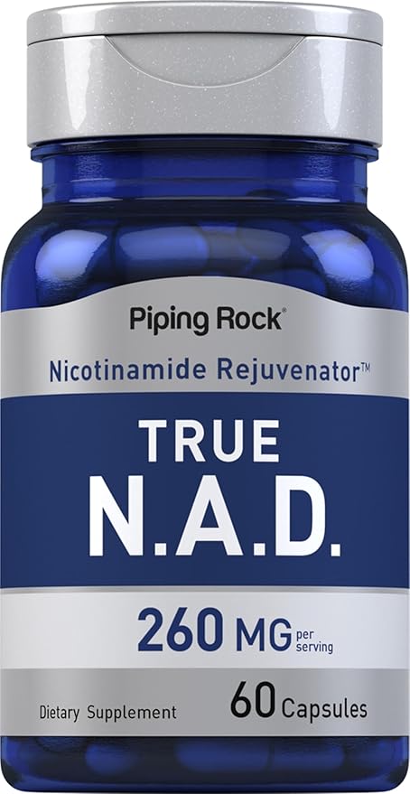 Piping Rock NAD Supplement for Women and Men | Nicotinamide Adenine Dinucleotid | 60 Capsules | Rejuvenator | Non-GMO, Gluten Free