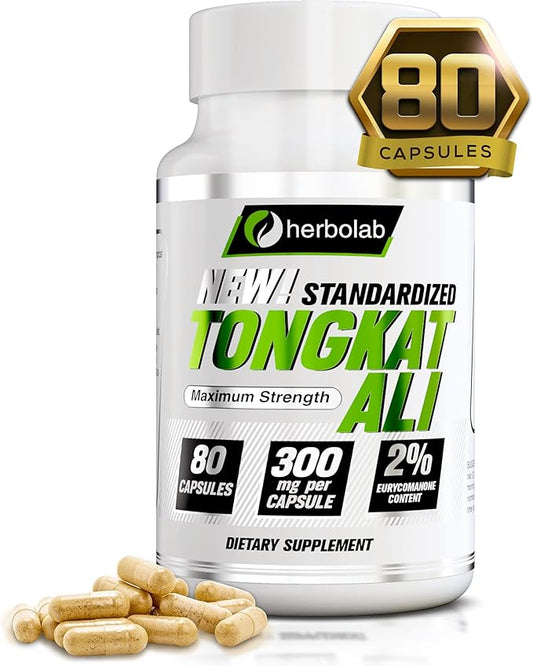 Tongkat Ali For Men Root Supplement 200:1, Standardized to 2% Eurycomanone, 1200mg, 30 Day Supply, Longjack Tongkat Ali for Men, Eurycoma Longifolia Extract Powder Capsules, Malaysian Ginseng