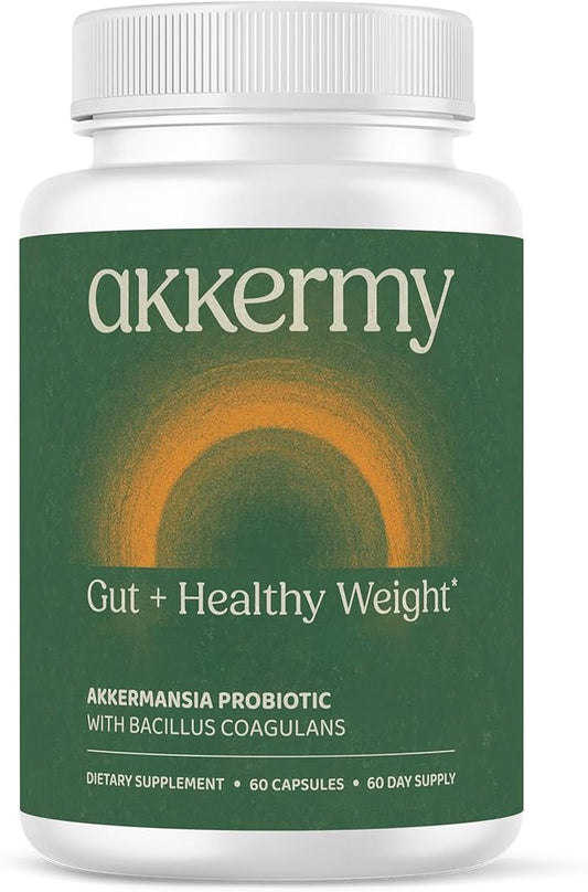 Akkermansia Probiotic for Healthy Weight | Naturally Increases GLP-1 | 60 Day Supply | Contains Bacillus Coagulans, Vitamins B2, D3 & Chromium | SIBO Friendly, Vegan & Gluten Free