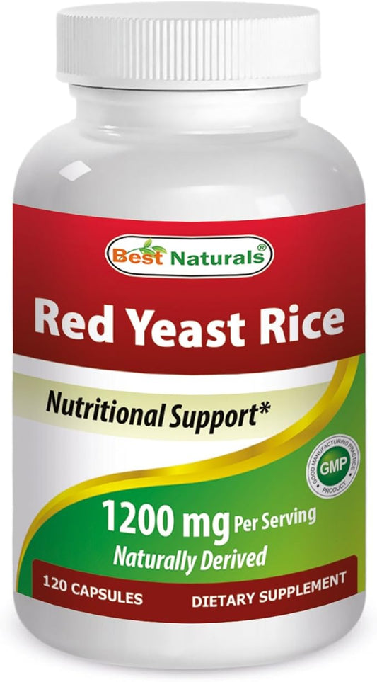 Best Naturals, Red Yeast Rice, 600 mg capsules, 120 Capsules, 2 capsules per serving/1200mg per serving