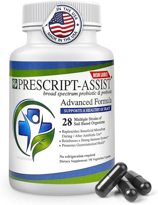 Prebiotics & Probiotics for Digestive & Immune Health with Pea Protein Advanced - Plant-Based 28 Strains Soil Microflora - Vegan, Supports Muscle Recovery & Gut Health, 90 Capsules
