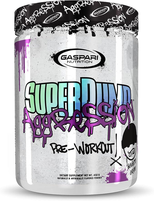 Gaspari Nutrition SuperPump Aggression Pre-Workout: Energy, Focus, Endurance, Recovery, Creatine and Caffeine, 25 Servings (Gangsta Grape)