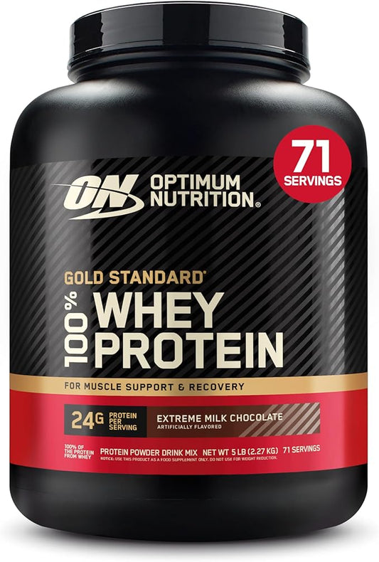 Optimum Nutrition Gold Standard 100% Whey Protein Powder, Extreme Milk Chocolate, 5 Pound (Packaging May Vary)