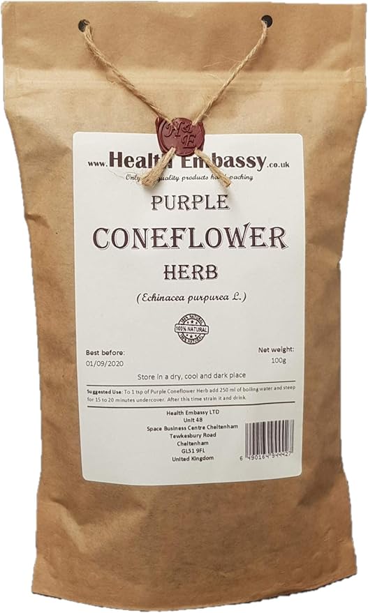 Health Embassy Purple Coneflower Herb | Echinacea Purpurea L | Herbal Tea (50g)