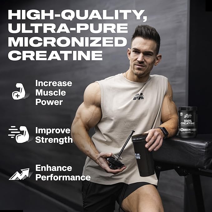 Creatine Monohydrate Powder MuscleTech Platinum Pure Micronized Muscle Recovery + Builder for Men & Women Workout Supplements Unflavored (80 Servings)