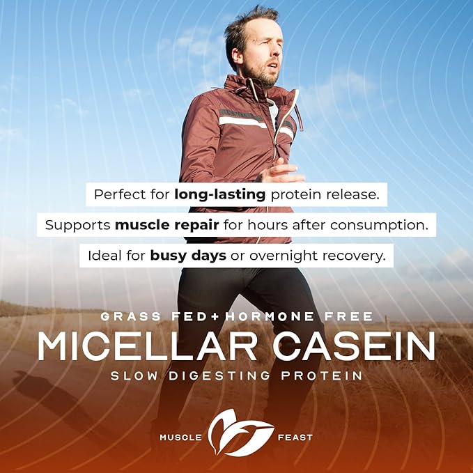 Muscle Feast Micellar Casein Protein, All Natural Pasture Raised Hormone Free Soy Free, Vanilla, 2lb