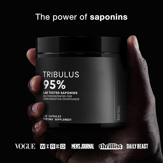 Tribulus Terrestris for Men - Ultra High Potency 25:1 Extract with 95% Saponins - 1300mg Pure & Concentrated Formula - Third-Party Lab Tested for Purity & Quality - 240 Capsules