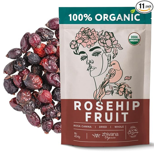 Dried Rose Hip Fruit (16oz.) - Rosehip Tea Organic - Herbal Tea for Immune System, Antioxidant, Digestion, Heart Health – Source of Vitamin C from Food