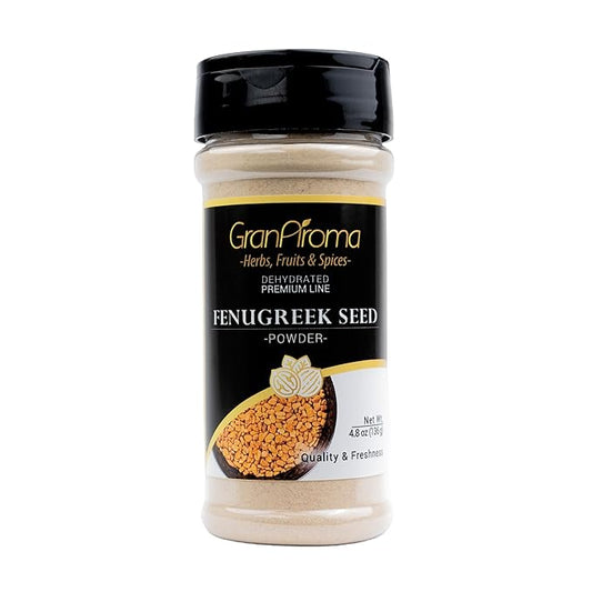 GranAroma Fenugreek Seed Powder, Earthy and Nutty Flavor, Use in Curries, Stews, and Spice Blends (4.8 Ounce)