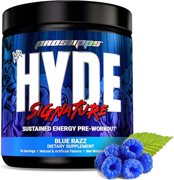 PROSUPPS Hyde Signature Sustained Pre-Workout, Blue Razz, 30-Servings and Creatine 300 Bundle