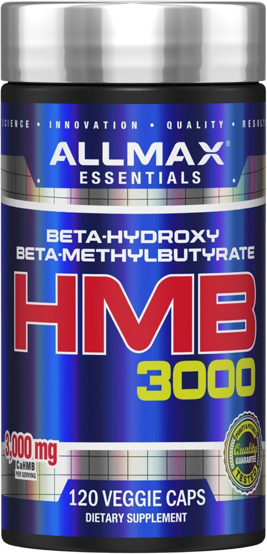 ALLMAX HMB 3000 (120 Veggie Capsules) - Supports Muscle Strength & Reduces Muscle Breakdown - Non-GMO, Gluten Free - 30 Servings