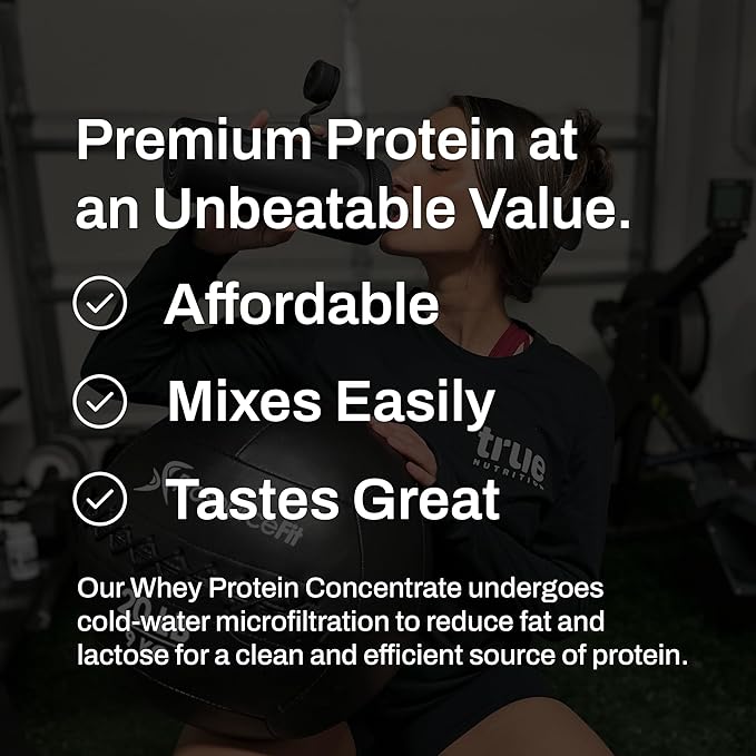True Nutrition - Whey Protein Concentrate - 100% Whey Protein Powder - Fast Acting Low Carb Powder with Essential Amino Acids - High in Leucine - Chocolate Fudge Brownie - 1lb.