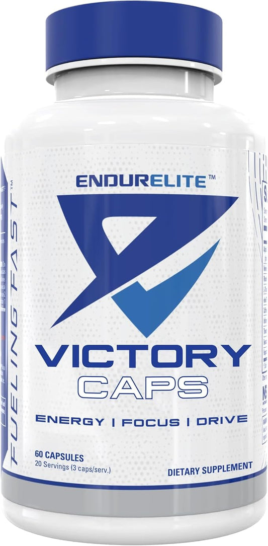 EndurElite Victory Caps - Pre Workout for Endurance & Strength, Crossfit and Cross Training, Caffeine and Nootropics - 60 Capsules