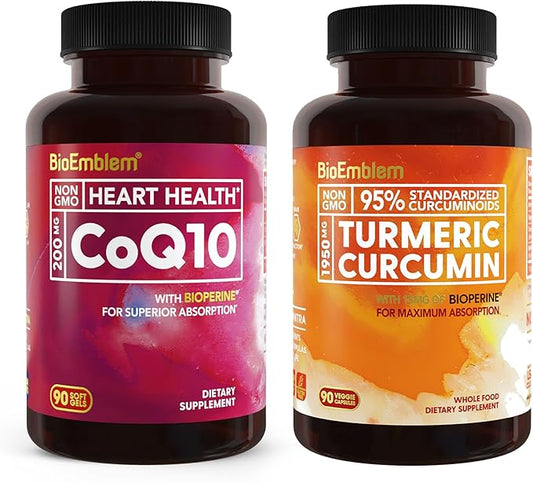 BioEmblem Turmeric Curcumin Supplement with BioPerine and CoQ10 with BioPerine