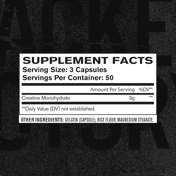 Jacked Factory Creatine Monohydrate Capsules - Creatine Pills for Muscle Growth, Increased Strength, Enhanced Energy Output and Improved Athletic Performance - 150 Capsules