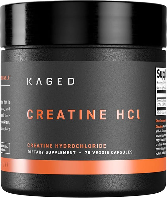 Kaged Creatine HCl Capsules Unflavored Muscle Building and Recovery Supplement Patented Formula Highly Soluble Powder in Pill Form 75 Servings