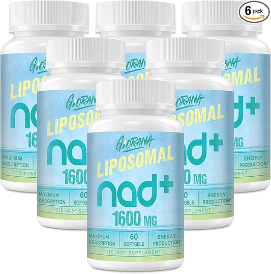 1600 MG Liposomal NAD+ Supplement, NAD+ Boosting Supplement, Similar to Nicotinamide Riboside, Superior Absorption, Vitamin B3 for Aging Defense, Longevity, Energy, Repair, 360 Softgels