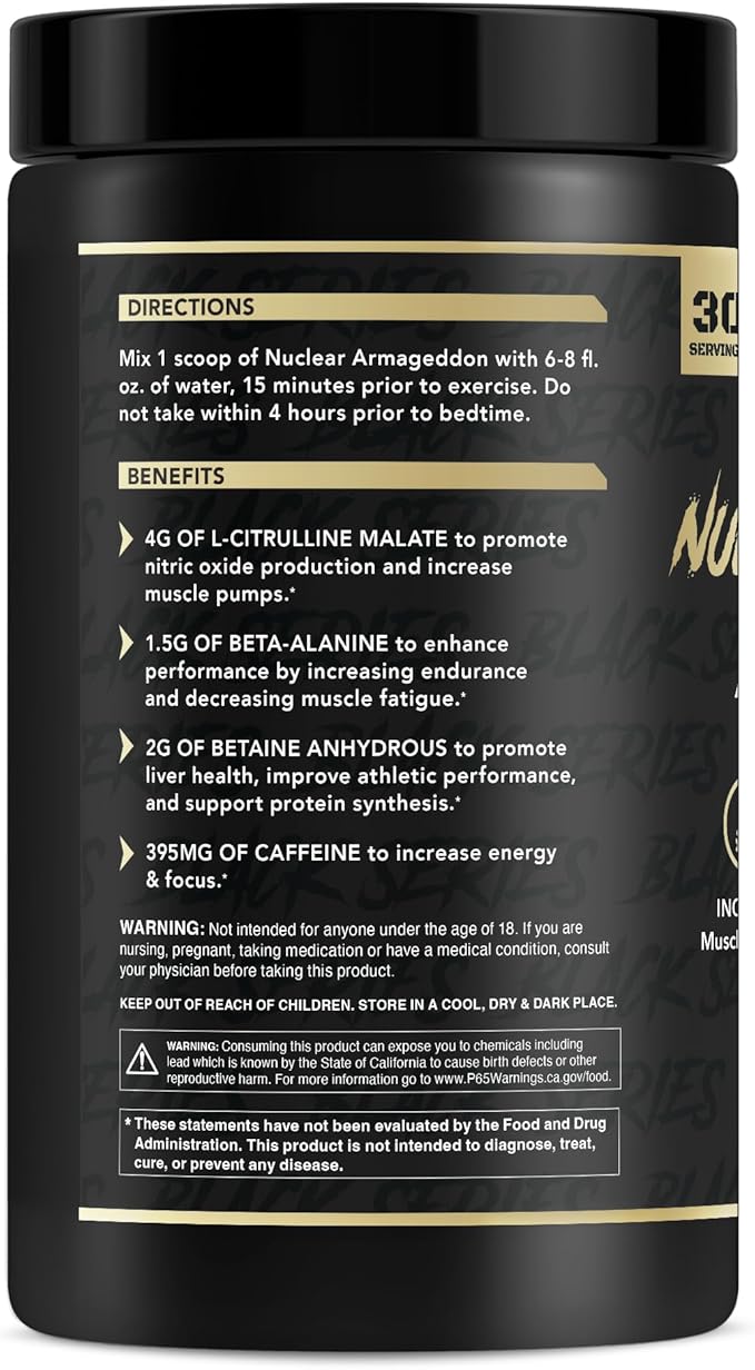 Anabolic Warfare Nuclear Armageddon Pre Workout Powder Pre-Workout for Men & Women with L-Citrulline, Beta Alanine Powder and Caffeine (Orange Juice - 30 Servings)