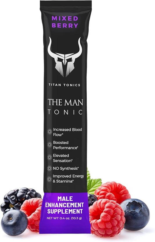 Extra Strength Male Enhancing Supplement Powder–Tongkat Ali, Maca Root, Beet Root, Horny Goat Weed, L-Citrulline–Nitric Oxide Booster & Testosterone Support for Men (Berry-1 Stick)