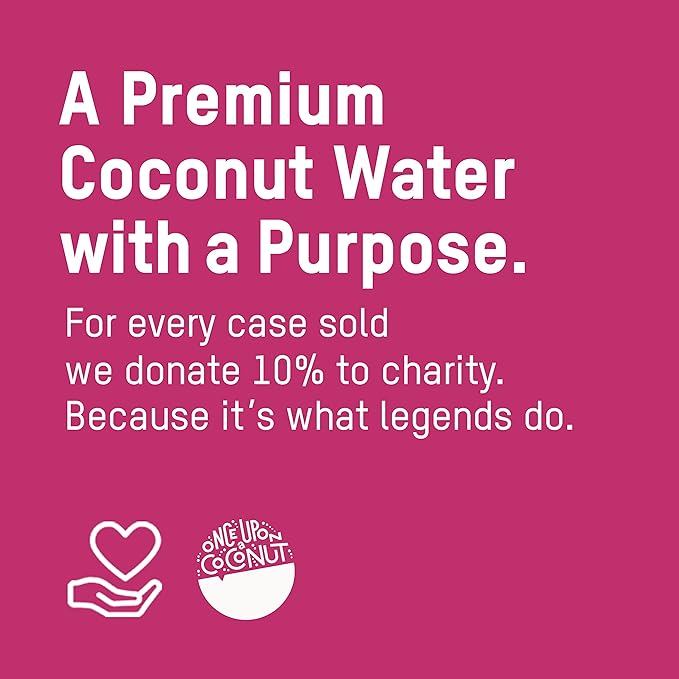 Once Upon a Coconut Sparkling Coconut Water + Caffeine | Electrolyte Drinks for Energy + Focus with Vitamin C - Pack of 12 Cans (each 10.8 fl oz)