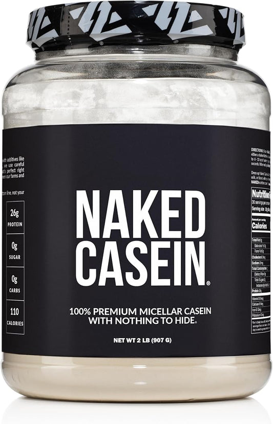 NAKED Casein - 2Lb Micellar Casein Protein - Bulk, GMO-Free, Gluten Free, Soy Free, Preservative Free - Stimulate Muscle Growth - Enhance Recovery - 30 Servings