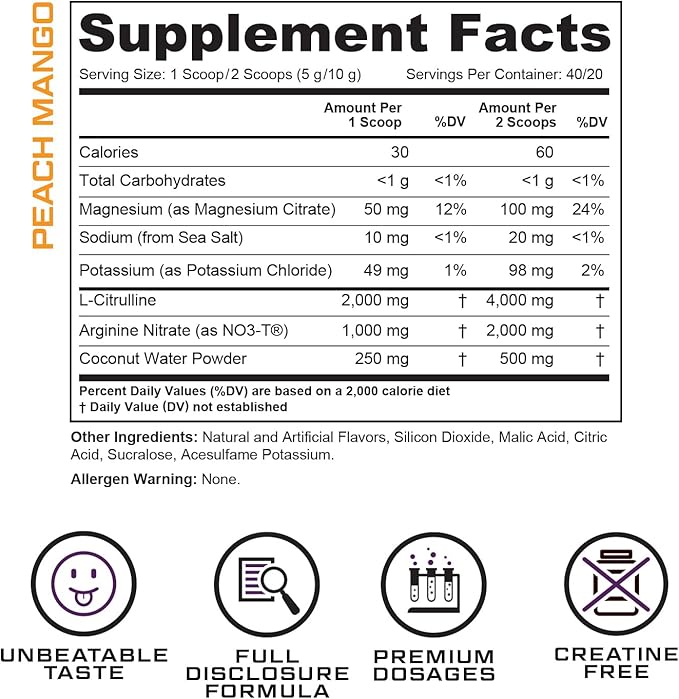 Cutler Nutrition Amplify Pump Pre Workout Caffeine Free Nitric Oxide Booster containing Arginine and Citrulline Pre-Workout for Maximum Pumps