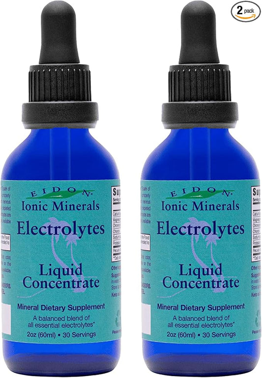 Eidon Ionic Minerals Electrolytes - Liquid Electrolyte Drops, Ionic Mineral Supplement to Add to Water, Replenish & Balance The Electrolyte Equilibrium, Hydration Support - 2 oz (Pack of 2)
