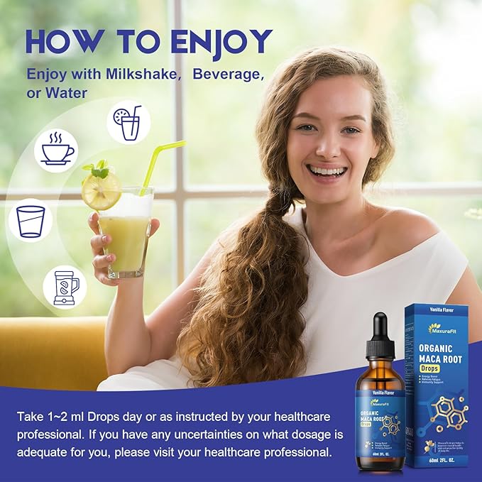 Maca Root Ashwagandha Liquid Drops - Maca and Ashwagandha Supplements with Goji Berry,Ginger Extract,L-Arginine and Magnesium Enhanced Energy 4 fl oz 2 Pack