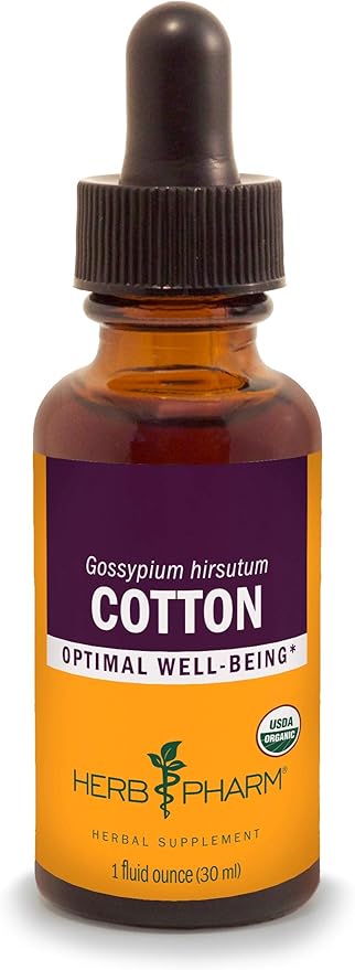 Herb Pharm Certified Organic Cotton Root Liquid Extract, 1 Fl Oz
