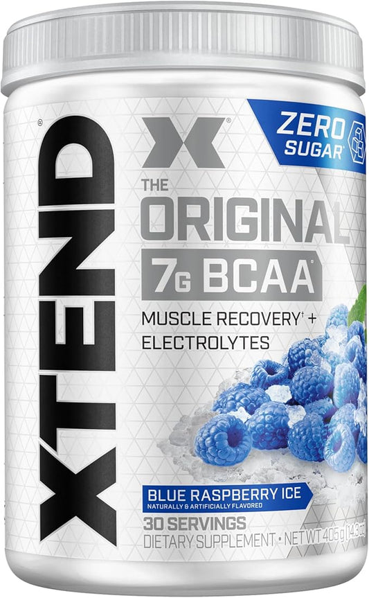 XTEND Original BCAA Powder 7g BCAA and 2.5g L-Glutamine, Sugar Free Post Workout Muscle Recovery Drink with Amino Acids for Men & Women, 30 Servings