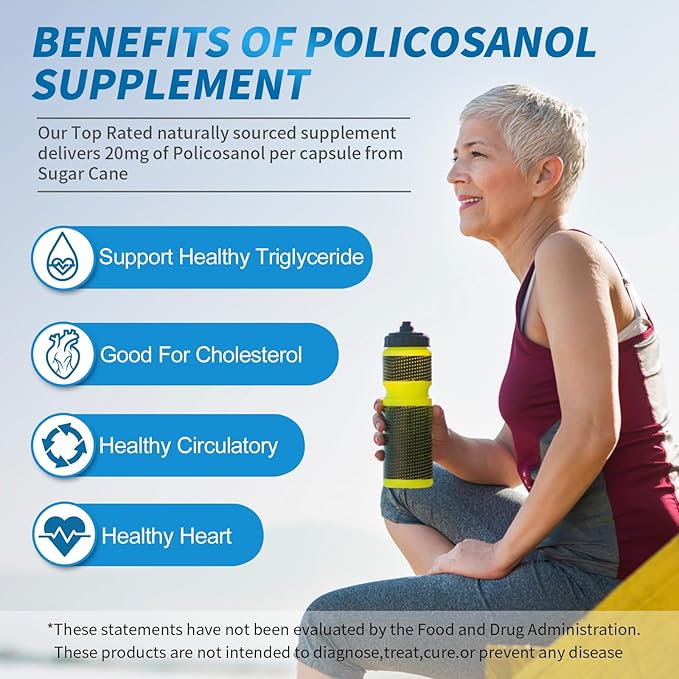 Dr. Brian Policosanol 20mg | 90 Policosanol Tablets for Heart Health Support | Non-GMO, Vegan, Gluten Free, Dairy Free