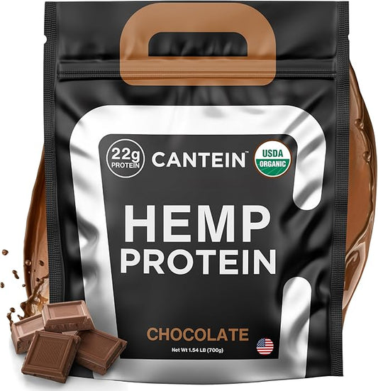 Organic Hemp Protein, Vegan Protein Powder, Clean Plant Based Protein Powder, Non Dairy Protein, Lactose Free Natural Protein, Gluten Free- 20 Servings, Chocolate