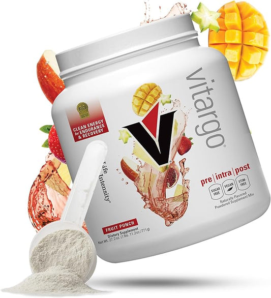 Vitargo Carbohydrate Powder, 2X Faster Muscle Glycogen Replenishment, 1.7 LB Fruit Punch, Pre, Intra & Post, Sugar-Free Complex Carb Powder for Recovery, Endurance & Muscle Gain, Made in USA