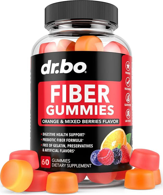 Fiber Gummies for Adults & Kids - Tasty Gummy Prebiotic Fiber Supplement, Max Digestive Gut Health Supplements for Women & Men - Daily Cleanse High Chicory Root Inulin Prebiotics - 60 Chewable Gummies