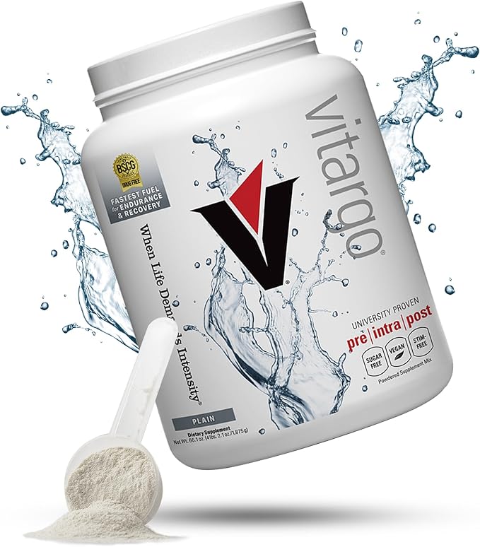 Vitargo Carbohydrate Powder, 2X Faster Absorbing, 4.4 LB Plain, Pre, Intra & Post, Sugar-Free Complex Carb Powder for Recovery, Endurance & Muscle Gain, Made in USA