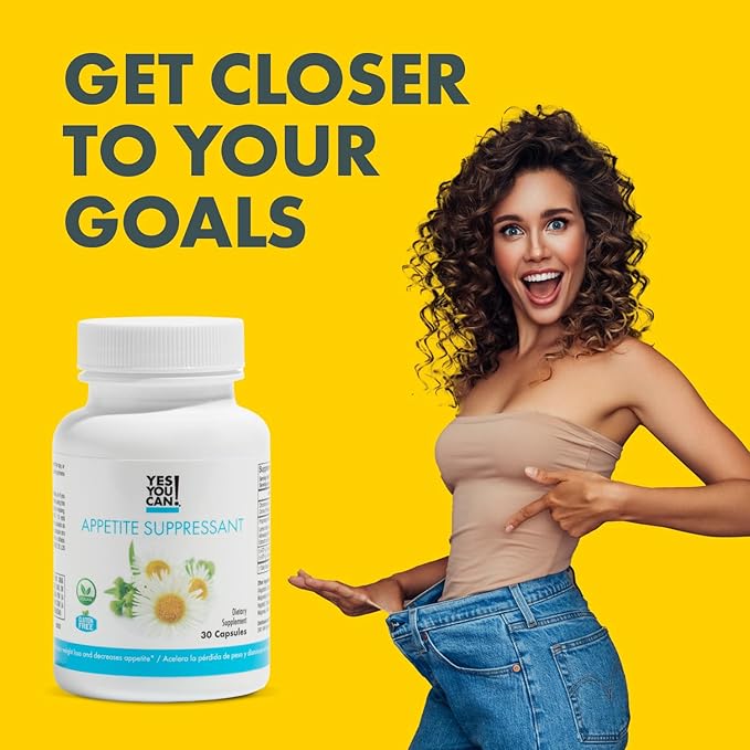 Yes You Can! Appetite Support for Body Weight Management - Healthy Relationship with Food - Includes Natural Ingredients: 5-HTP, Lemon Balm, Chamomile Extract - 30 Capsules, 1 Pack