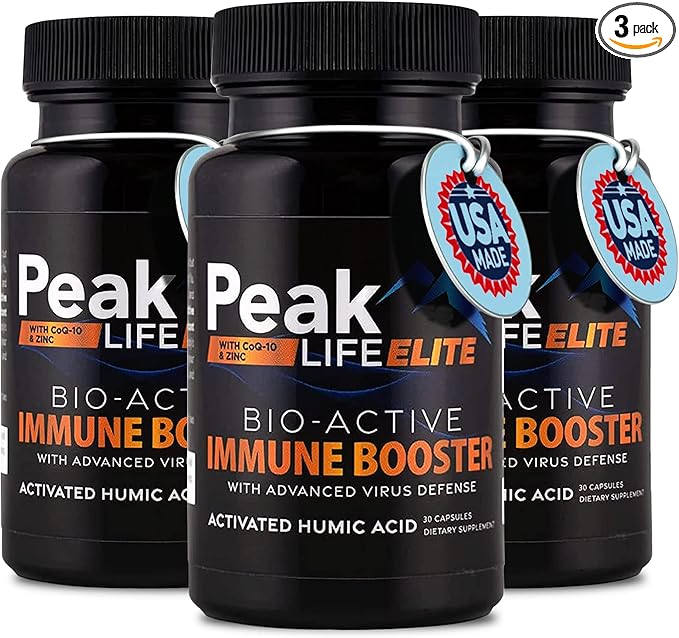 Immunity Boost Support - 3-in-1 Vitamin Supplement with Humic Acid Ionic Trace Minerals, CoQ10, Zinc - Daily Nutrition for Advanced Performance and Vital Body Balance (3 Pack)