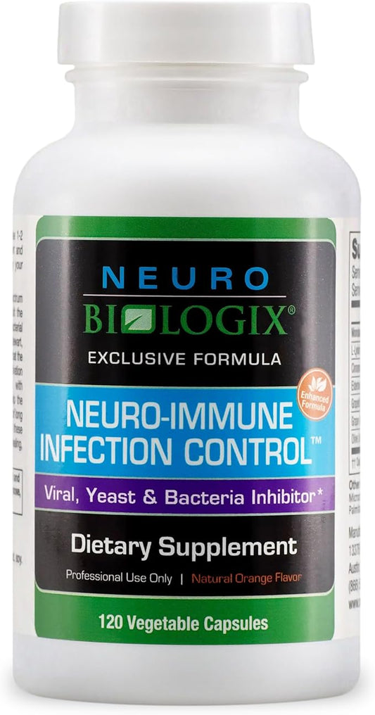 Neuro Immune Infection Control – Advanced Gut & Immune Support Supplement – Helps Maintain Yeast Balance & Digestive Function - Contains Monolaurin, L lysine, Elderberry, Cinnamon & Olive Leaf