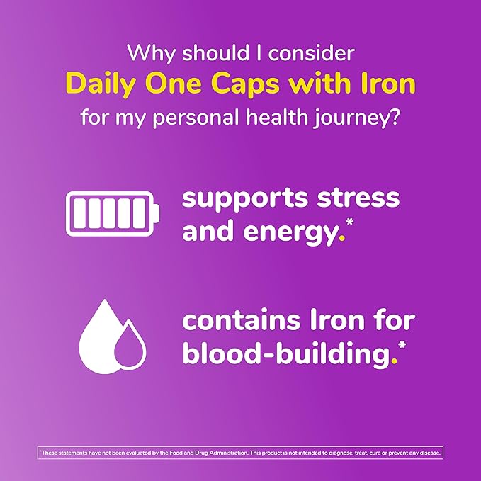 Twinlab Daily One Caps with Iron - Nutritional Supplement with Iron, Zinc, B Vitamins, and More - 60 Capsules