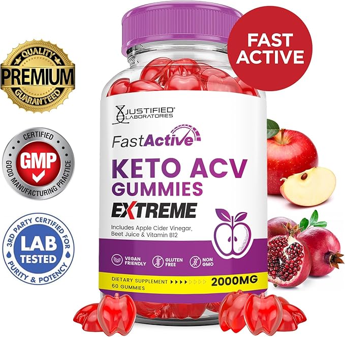 (10 Pack) Fast Active Keto ACV Gummies Extreme 2000MG Fastactive Keto Gummies Apple Cider Vinegar Formulated with Pomegranate Beet Juice Powder B12 Vegan Non GMO 600 Gummys